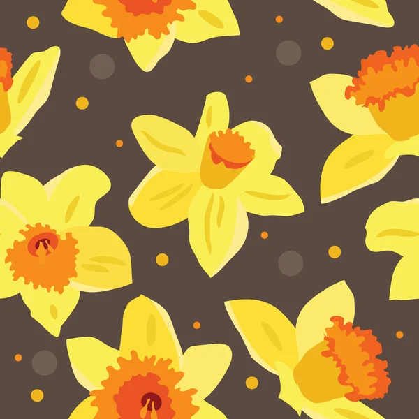 Patrón floral sin costuras con narcisos — Archivo Imágenes Vectoriales
