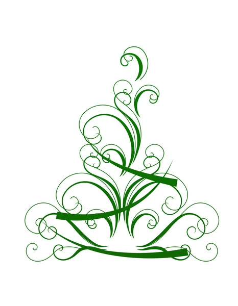 Στυλιζαρισμένη χριστουγεννιάτικο δέντρο απομονωθεί — Διανυσματικό Αρχείο