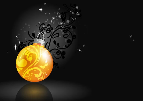 Fond de Noël avec boule d'or — Image vectorielle