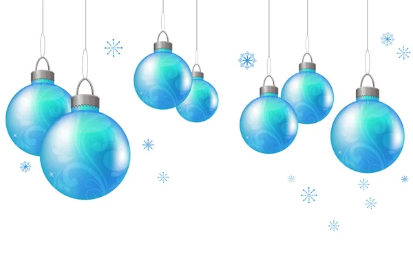 Fondo de Navidad con bolas azules — Vector de stock