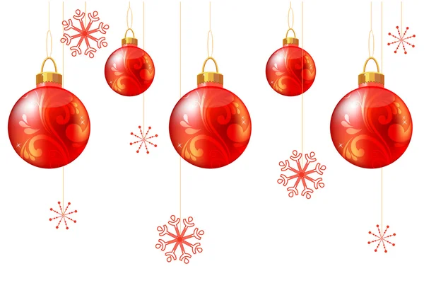 Bezešvé pozadí Vánoce s červenou koulí — Stockový vektor