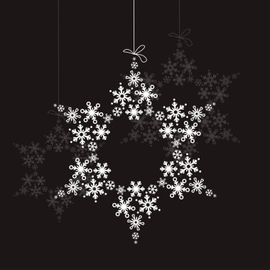 White snowflake made of small ones clipart