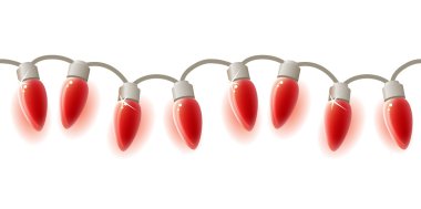 Seamless garland with red lamps clipart