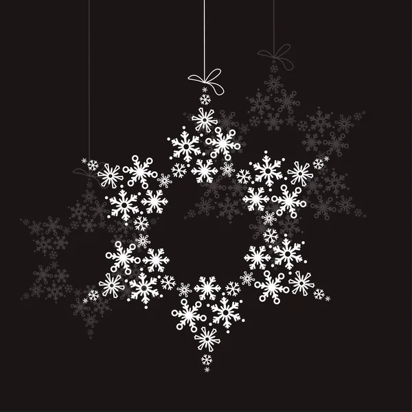 White snowflake made of small ones — Stock Vector