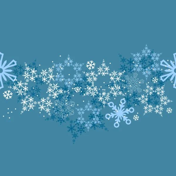 Bordure sans couture avec flocons de neige — Image vectorielle
