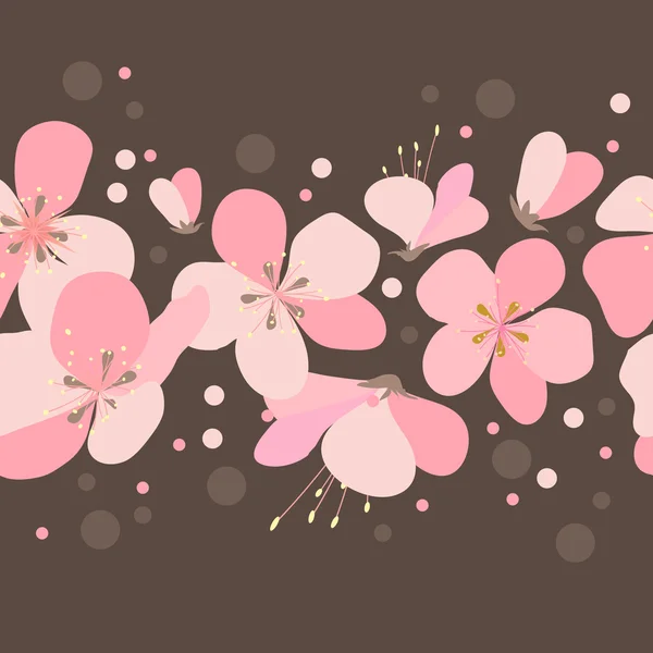 Frontière florale sans couture — Image vectorielle