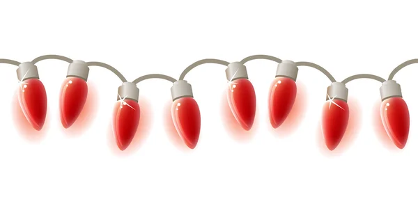 Sömlös krans med röda lampor — Stock vektor