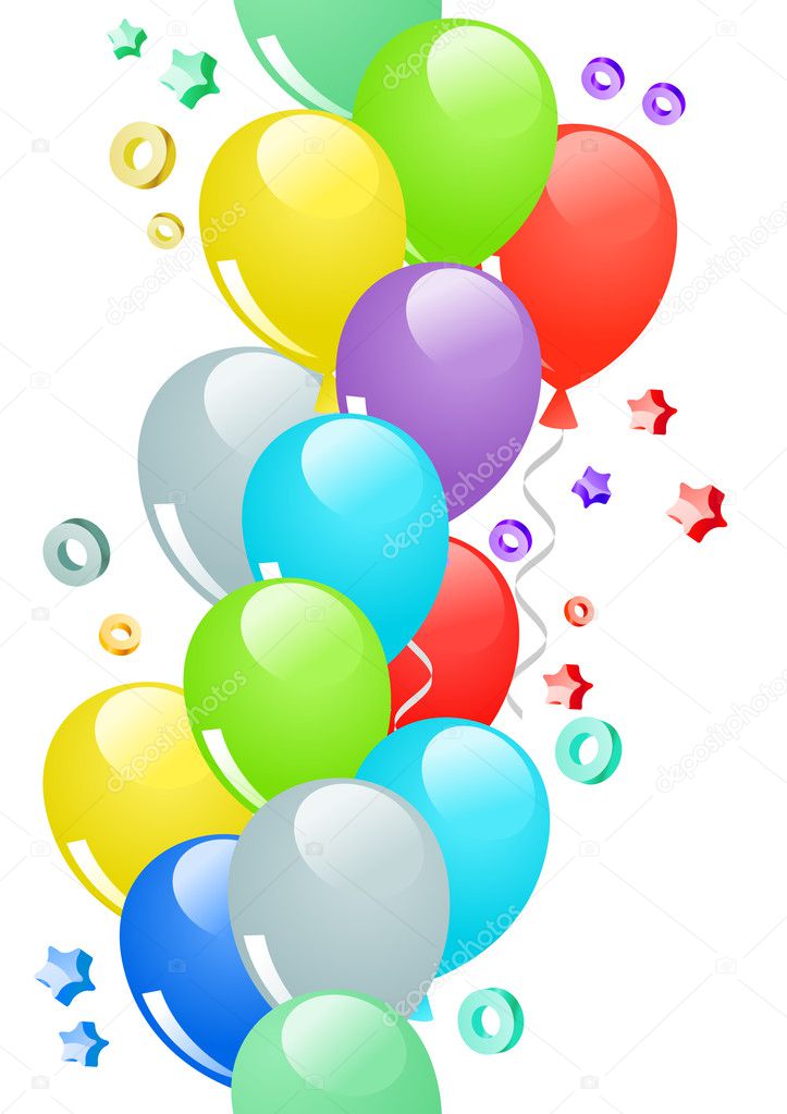Seamless border with balloons