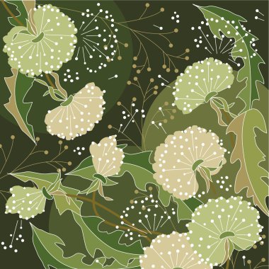 Stylish floral green background clipart