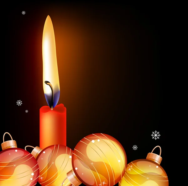 Κόκκινο χριστουγεννιάτικο κερί σε μαύρο φόντο — Διανυσματικό Αρχείο