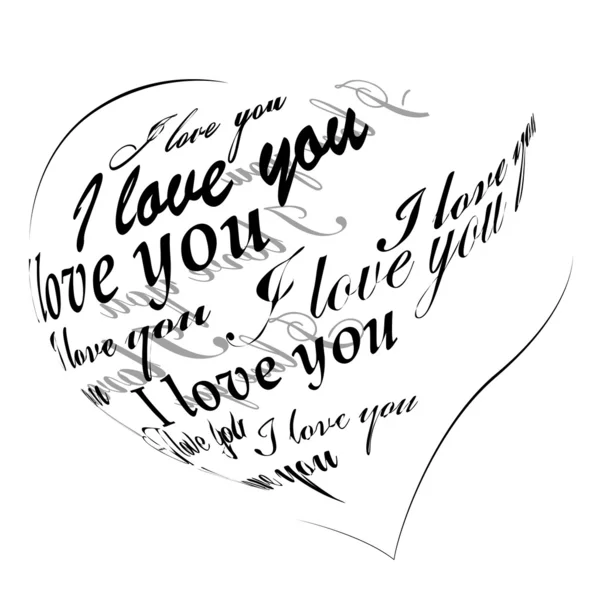 Coração feito de frase "Amo-te" —  Vetores de Stock