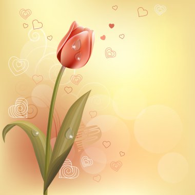 Pastel background with tulip clipart