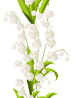 Seamless vertical border with lily of the valley clipart