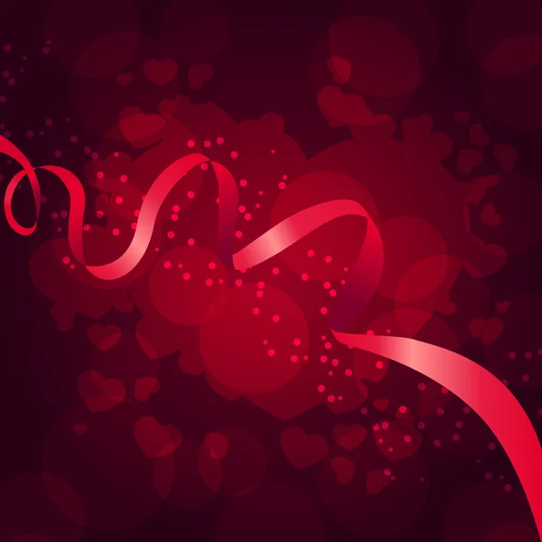 Beau fond saint valentin avec ruban — Image vectorielle