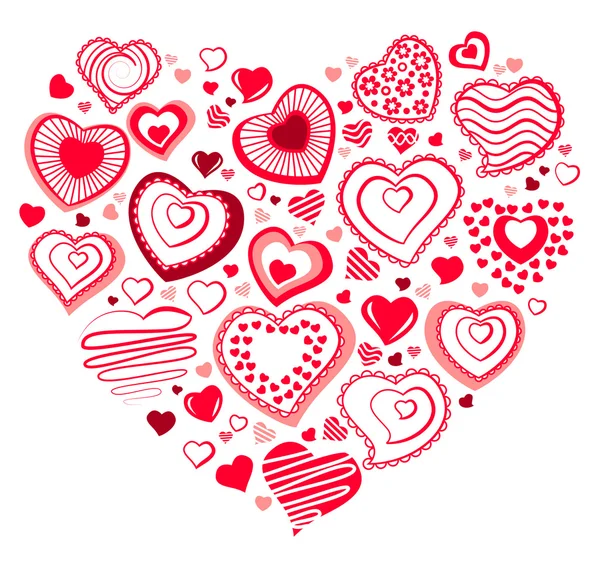 Серце Червоного Контуру Форми Серця — стоковий вектор