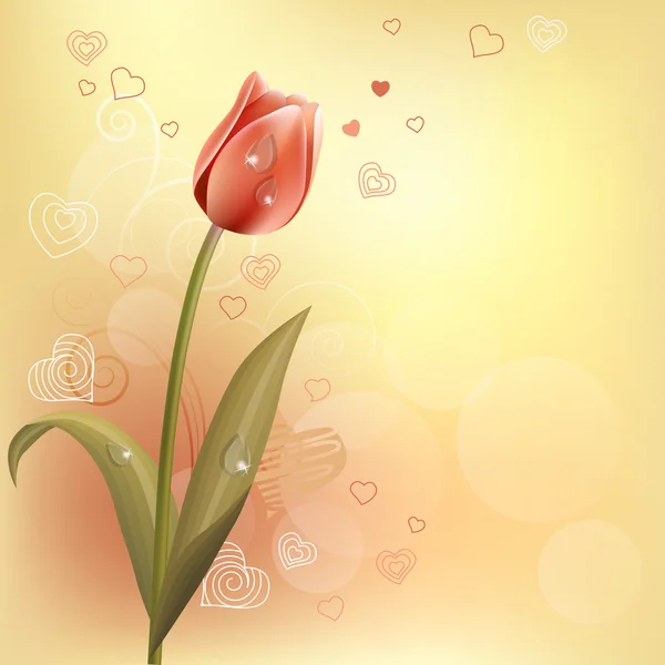 Pastelowe tło z tulipanów — Wektor stockowy
