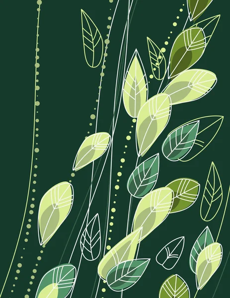 Yapraklı yeşil arkaplan — Stok Vektör