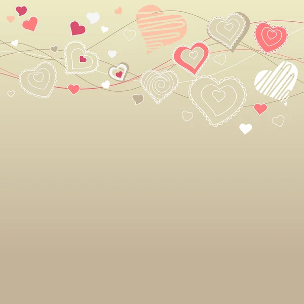 Valentinstag Grußkarte Mit Verschiedenen Weißen Herzen — Stockvektor