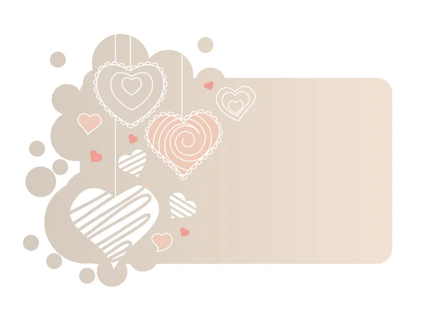 Sevgililer Günü Tebrik Kartı Ile Farklı Pembe Kalpler — Stok Vektör
