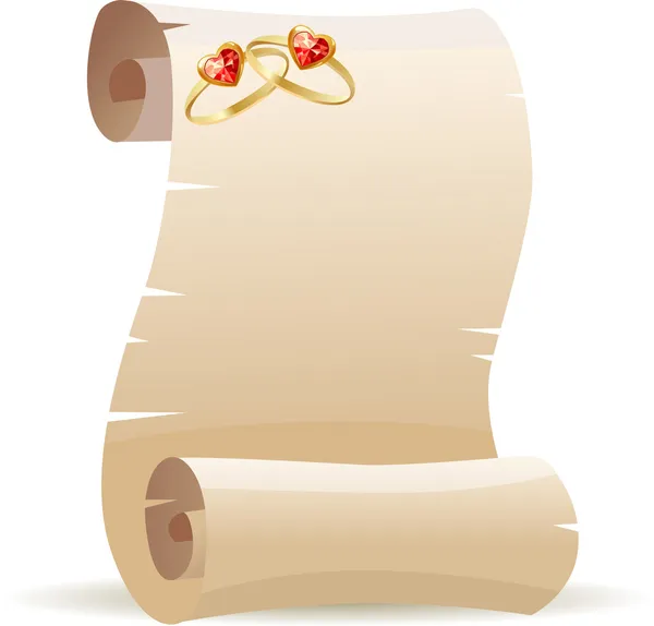 Oude scroll voor bruiloft uitnodiging — Stockvector