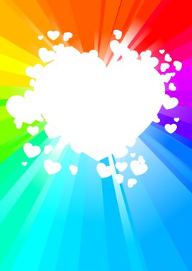 Multicolored frame with heart clipart