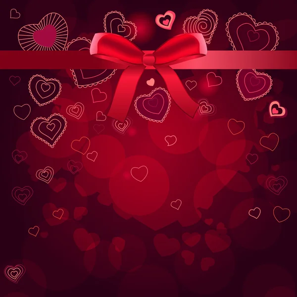 Valentine Gratulationskort Med Olika Röda Hjärtan — Stock vektor