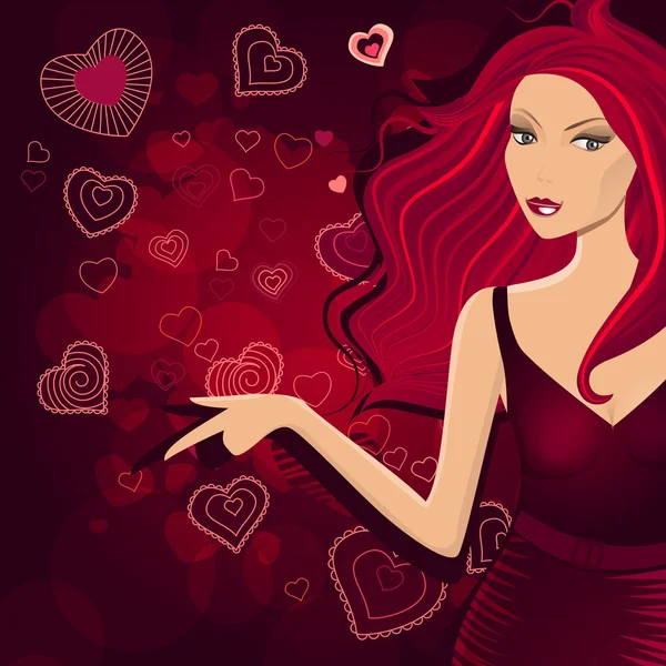 Valentine Kartka Pozdrowieniami Różnych Czerwonych Serc — Wektor stockowy