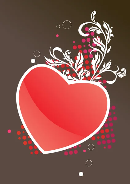 Cadre avec coeur rouge — Image vectorielle