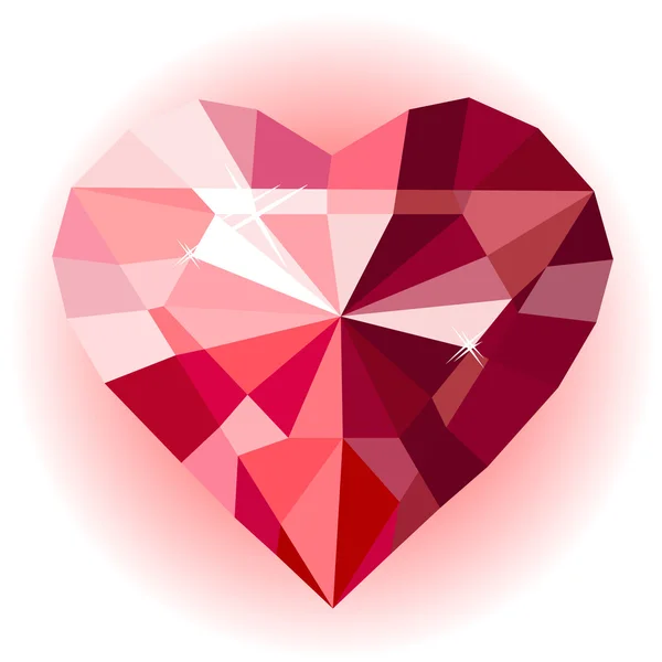 Ruby heart — Stock Vector