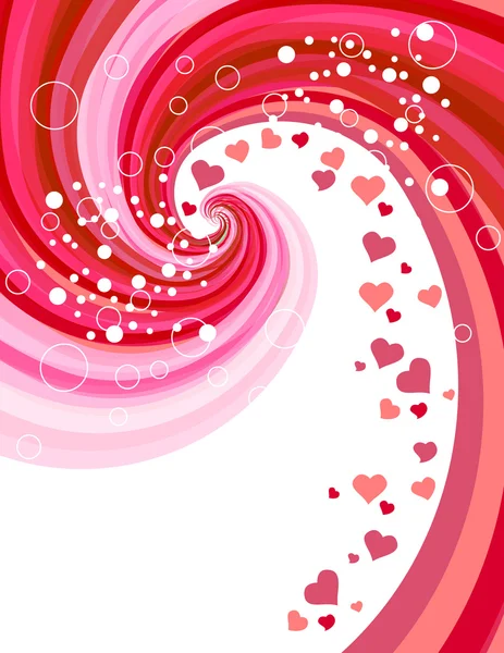 抽象的な波状の背景に赤い様式化された心 — ストックベクタ