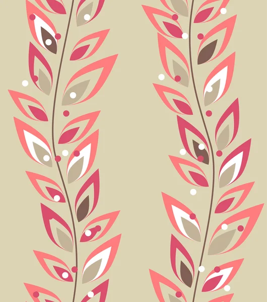 Naadloze Beige Bloemenpatroon Met Roze Planten — Stockvector