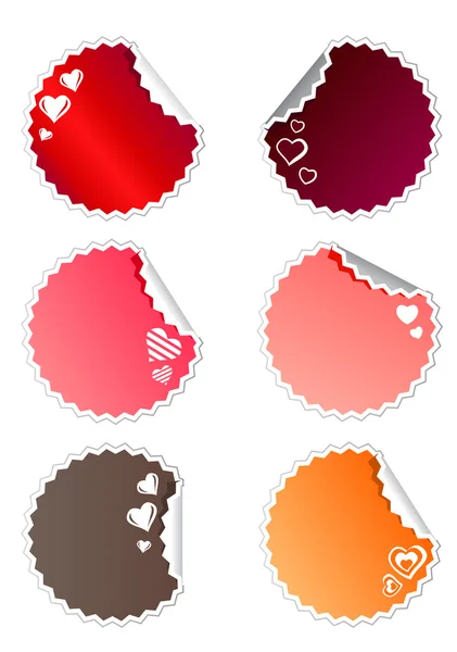 Set of stickers with hearts — Stock Vector