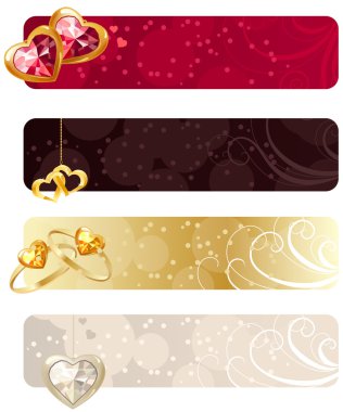 For horizontal banners with rings,puby and hearts clipart