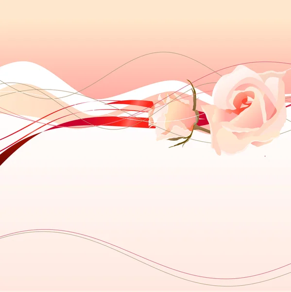 Cadre avec roses roses — Image vectorielle