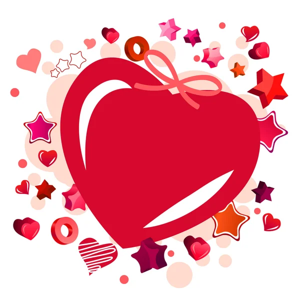 Σύγχρονο κόκκινο πλαίσιο σχήμα καρδιάς — Διανυσματικό Αρχείο