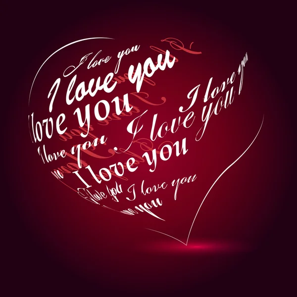 Серце з фрази "Я люблю тебе" — стоковий вектор
