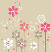 Картина, постер, плакат, фотообои "stylized pink and white flowers on beige background", артикул 4803196