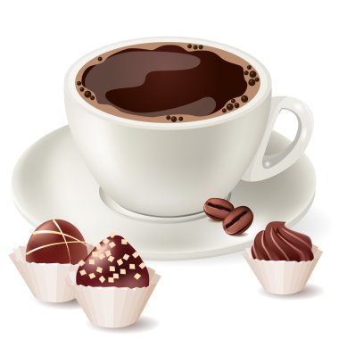 Cup of hot coffee clipart