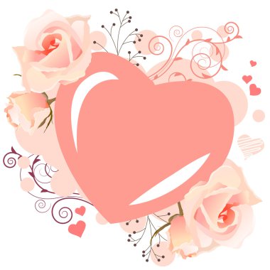 Delicate heart-shaped frame clipart