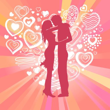 Young happy couple clipart