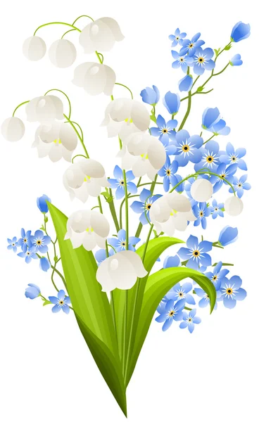 Bunch of lilies of the valley — Stock Vector