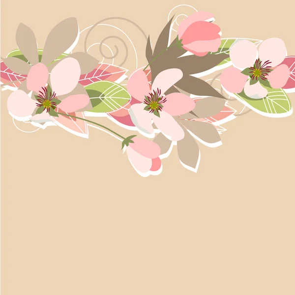 Květinové pozadí stylizované květy — Stockový vektor