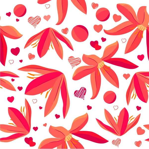 Patrón Blanco Sin Costuras Con Flores Rosadas Primavera — Archivo Imágenes Vectoriales