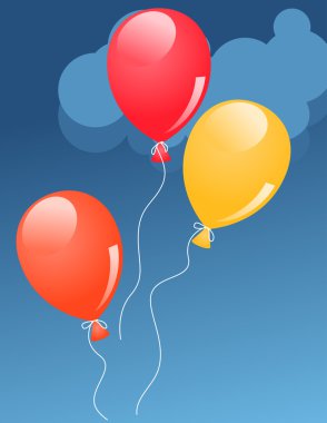 Three baloons in sky clipart