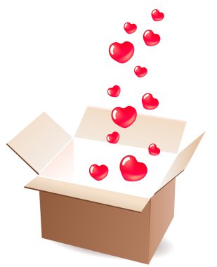 Empty open box clipart