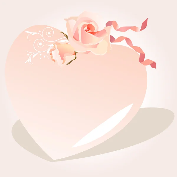Cadre délicat en forme de cœur — Image vectorielle
