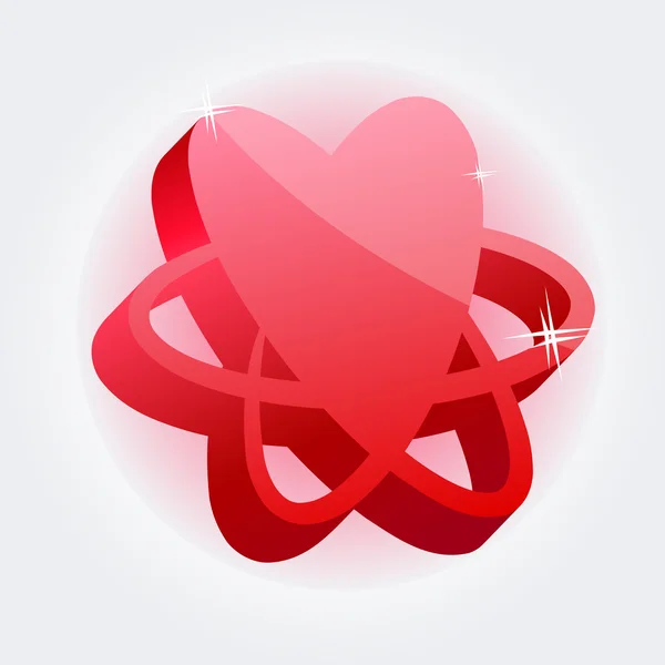 Moderne Rødt Hjerte Abstrakt Symbol Isoleret – Stock-vektor
