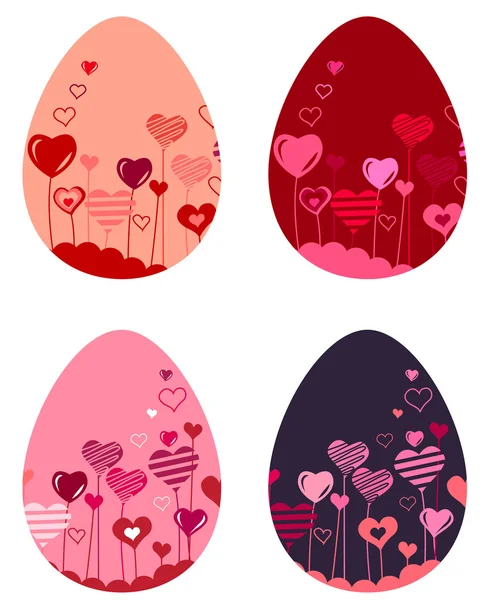 Conjunto de diferentes huevos de Pascua — Archivo Imágenes Vectoriales