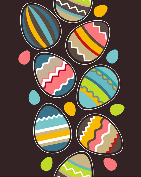 Seamless vertical easter pattern with eggs — Stock Vector
