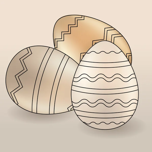 Sada Různých Krásných Jarních Velikonočních Vajec — Stockový vektor